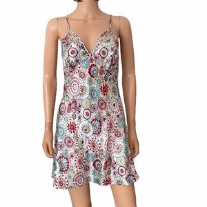 La Vie en Rose abstract pattern slip dress Y2K